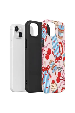 iPhone 15 Valestra Çift Katmanlı Kılıf Mavsera