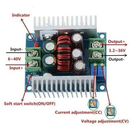DC-DC 300W 20A Ayarlanabilir Voltaj Düşürücü Modül