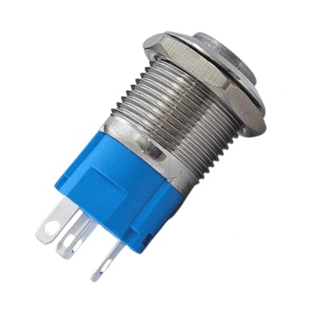 E20 16mm Metal Buton Kalıcılı 12-24V Yeşil Led 1No/1NC 