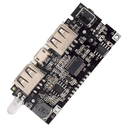 Çift USB Çıkışlı Ekranlı Powerbank Kartı - Lipo Şarj Devresi