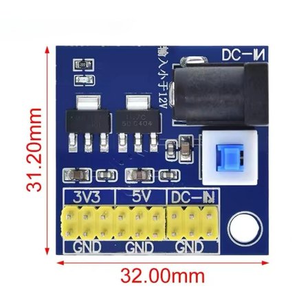 5V 3.3V - 2 Çıkışlı Voltaj Düşürücü Güç Kaynağı Modülü Giriş 12V