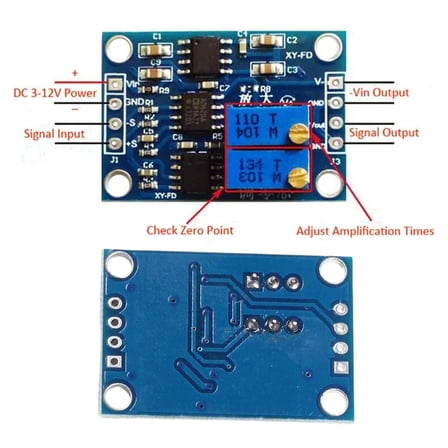 AD620 Yüksek Hassasiyetli Mikrovolt Sinyal Kuvvetlendirici Modül DC 12V