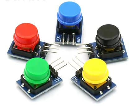 12x12mm Push Buton Switch Modül Siyah Kapak 1 Adet