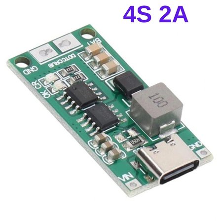 4S 2A Type-C Şarj Modülü Çok Hücreli 18650 Lityum Pil Şarj Devresi 16.8V