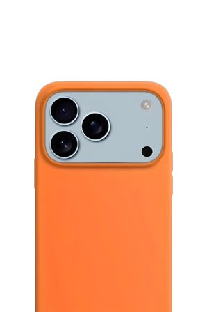 iPhone 17 Pro Max Soft Touch Lansman Silikon Kılıf Enerji Turuncusu