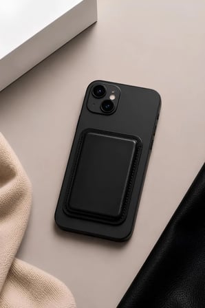 iPhone 13 Mini Premium  Hakiki Deri Cüzdan Magsafe Noir Siyah