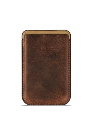 iPhone 14 Pro Premium  Hakiki Deri Cüzdan Magsafe Vintage Kahverengi