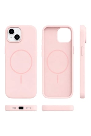 iPhone 13 Aura Akıllı MagSafe Animasyonlu Silikon Kılıf Açık Pembe