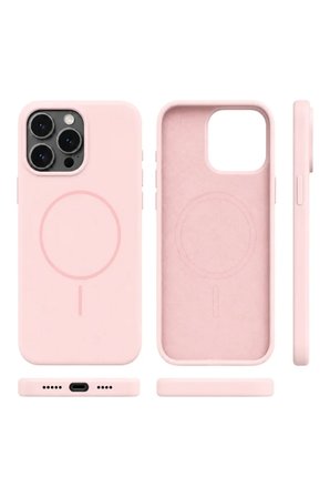 iPhone 15 Pro Aura Akıllı MagSafe Animasyonlu Silikon Kılıf Açık Pembe