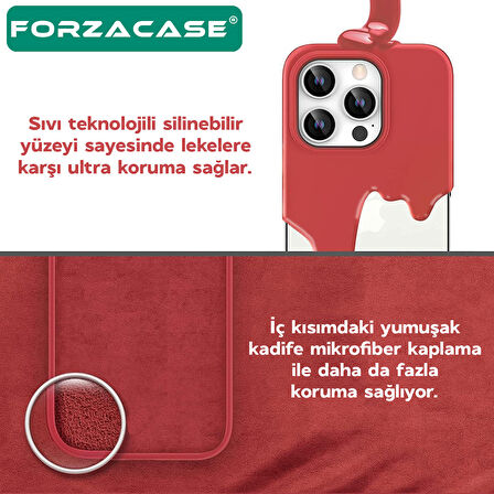 Forzacase iPhone 16 Pro Max ile uyumlu Velvet Serisi İçi Kadife Magsafe Şarj Özellikli Silikon Kılıf