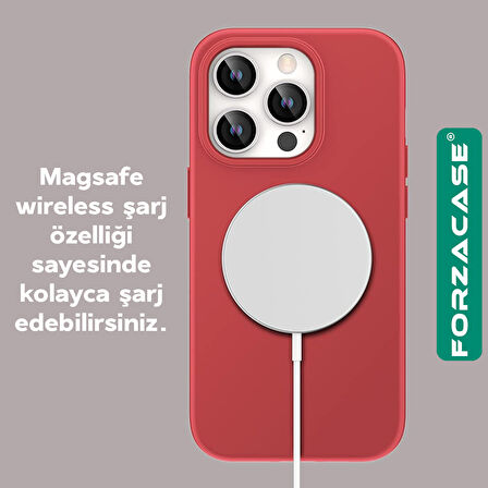 Forzacase iPhone 16 Pro Max ile uyumlu Velvet Serisi İçi Kadife Magsafe Şarj Özellikli Silikon Kılıf