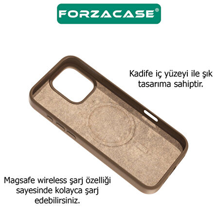 Forzacase iPhone 16 Pro Max ile uyumlu Velvet Serisi İçi Kadife Magsafe Şarj Özellikli Silikon Kılıf