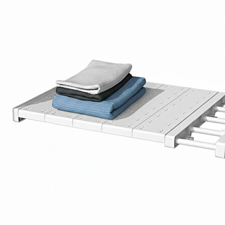 Microcase Uzunluk Ayarlamalı Dolap içi Raf 35X30-45 cm 1 Adet -BEYAZ AL5350