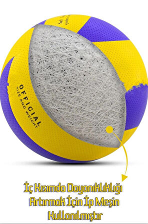 Yapıştırma Voleybol Topu Pompalı Set Soft Touch İç-Dış Mekan Uygun 8 Panel Mavi 280 Gram.