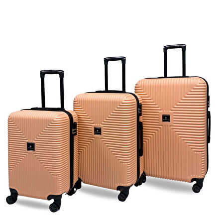 ANHELO Bowtie ABS Küçük (Kabin), Orta ve Büyük Boy 3'lü Valiz Seti