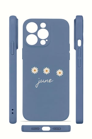 iPhone 12 Pro Vorian İnce Kamera Korumalı Mika Kılıf June Daisy Blue
