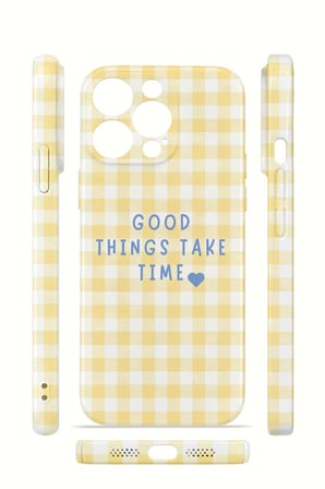 iPhone 12 Pro Vorian İnce Kamera Korumalı Mika Kılıf Good Things Gingham