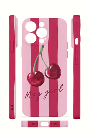iPhone 12 Pro Max Vorian İnce Kamera Korumalı Mika Kılıf Cherry Girl
