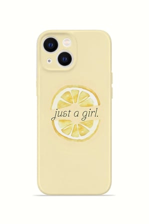 iPhone 13 Vorian İnce Kamera Korumalı Mika Kılıf Just A Girl Lemon