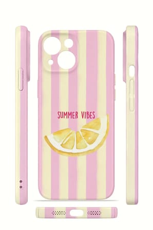 iPhone 13 Vorian İnce Kamera Korumalı Mika Kılıf Summer Vibes Lemon