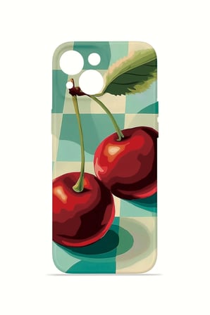 iPhone 13 Vorian İnce Kamera Korumalı Mika Kılıf Cherry Picnic