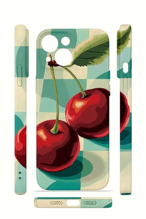 iPhone 13 Vorian İnce Kamera Korumalı Mika Kılıf Cherry Picnic