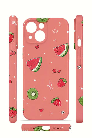 iPhone 13 Vorian İnce Kamera Korumalı Mika Kılıf Summer Fruit Crush