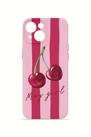 iPhone 13 Vorian İnce Kamera Korumalı Mika Kılıf Cherry Girl