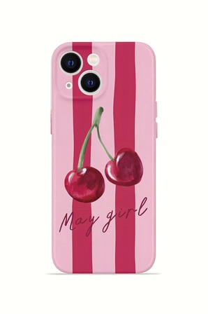 iPhone 13 Vorian İnce Kamera Korumalı Mika Kılıf Cherry Girl
