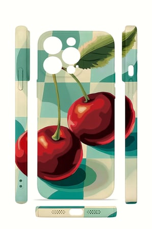 iPhone 13 Pro Vorian İnce Kamera Korumalı Mika Kılıf Cherry Picnic