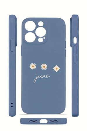 iPhone 13 Pro Max Vorian İnce Kamera Korumalı Mika Kılıf June Daisy Blue