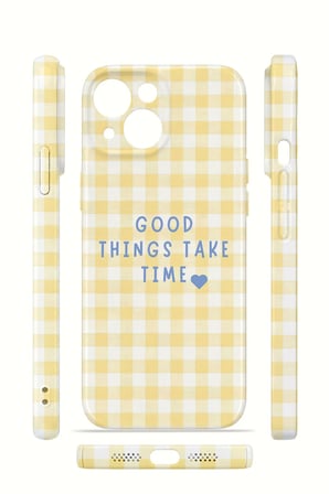 iPhone 14 Vorian İnce Kamera Korumalı Mika Kılıf Good Things Gingham