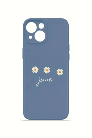 iPhone 15 Vorian İnce Kamera Korumalı Mika Kılıf June Daisy Blue