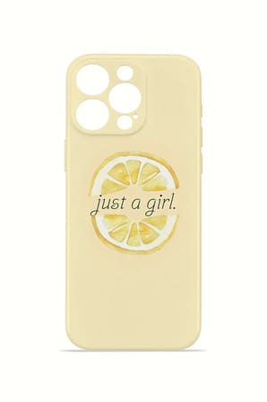 iPhone 15 Pro Vorian İnce Kamera Korumalı Mika Kılıf Just A Girl Lemon