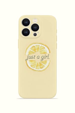 iPhone 15 Pro Vorian İnce Kamera Korumalı Mika Kılıf Just A Girl Lemon