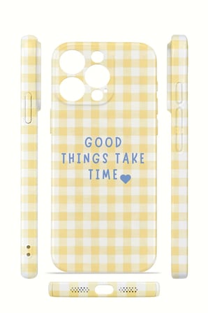 iPhone 15 Pro Vorian İnce Kamera Korumalı Mika Kılıf Good Things Gingham