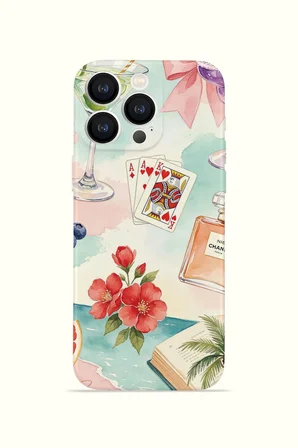 iPhone 15 Pro Vorian İnce Kamera Korumalı Mika Kılıf Mediterranean Holiday Collage