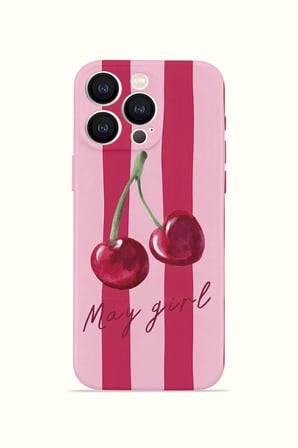 iPhone 15 Pro Vorian İnce Kamera Korumalı Mika Kılıf Cherry Girl