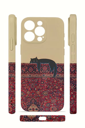 iPhone 15 Pro Max Vorian İnce Kamera Korumalı Mika Kılıf Persian Cat Lounge
