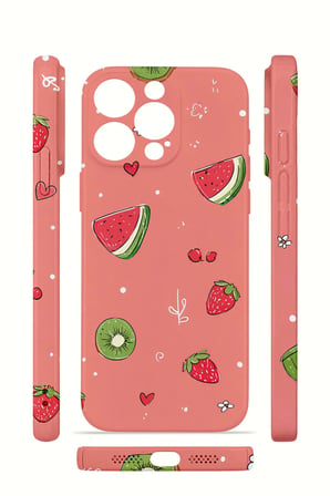 iPhone 15 Pro Max Vorian İnce Kamera Korumalı Mika Kılıf Summer Fruit Crush
