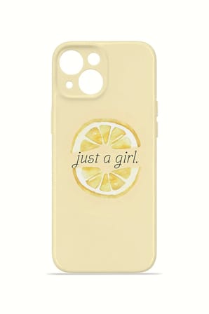 iPhone 15 Plus Vorian İnce Kamera Korumalı Mika Kılıf Just A Girl Lemon