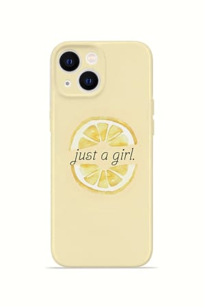 iPhone 15 Plus Vorian İnce Kamera Korumalı Mika Kılıf Just A Girl Lemon
