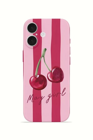 iPhone 16 Vorian İnce Kamera Korumalı Mika Kılıf Cherry Girl