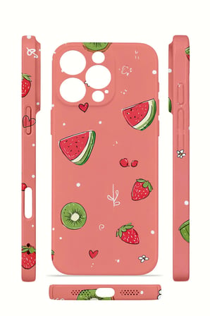 iPhone 16 Pro Max Vorian İnce Kamera Korumalı Mika Kılıf Summer Fruit Crush