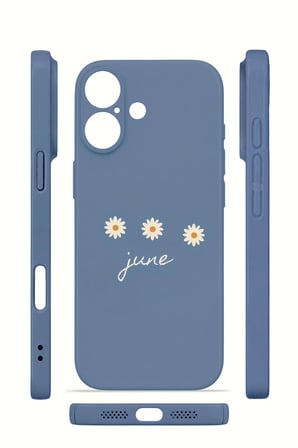 iPhone 16 Plus Vorian İnce Kamera Korumalı Mika Kılıf June Daisy Blue