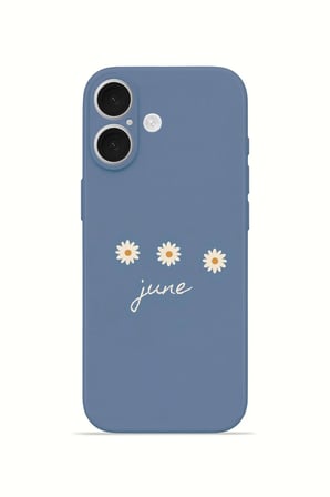 iPhone 16 Plus Vorian İnce Kamera Korumalı Mika Kılıf June Daisy Blue