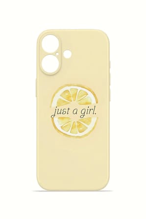 iPhone 16 Plus Vorian İnce Kamera Korumalı Mika Kılıf Just A Girl Lemon