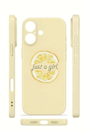 iPhone 16 Plus Vorian İnce Kamera Korumalı Mika Kılıf Just A Girl Lemon
