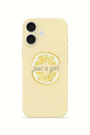 iPhone 16 Plus Vorian İnce Kamera Korumalı Mika Kılıf Just A Girl Lemon