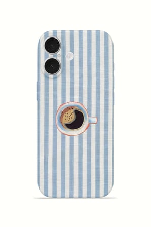 iPhone 16 Plus Vorian İnce Kamera Korumalı Mika Kılıf Morning Coffee Stripe
